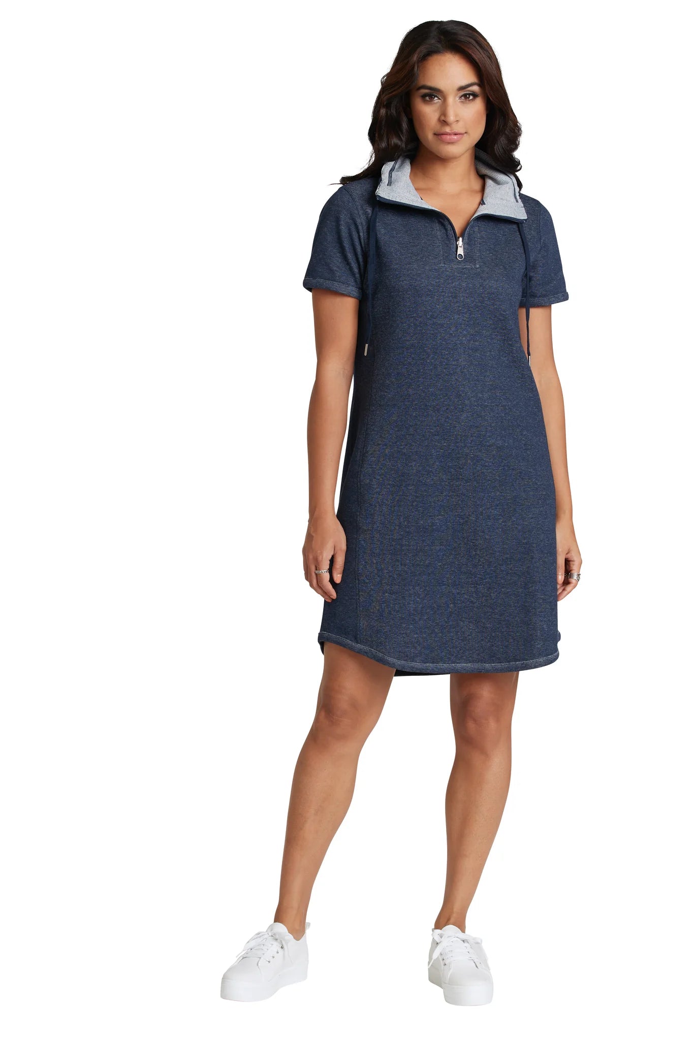 Carre Noir Reversible Knit Dress Navy