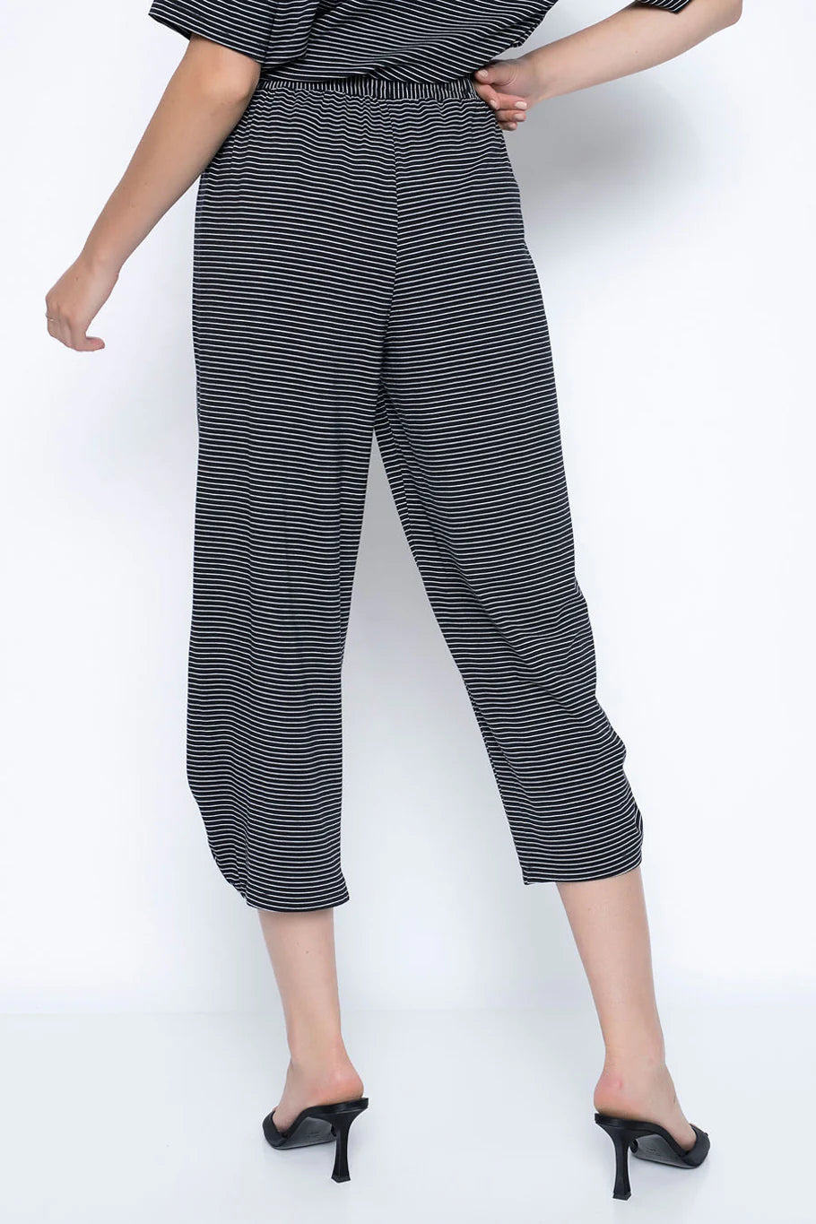 Picadilly Blk/Wht Striped Balloon Pant