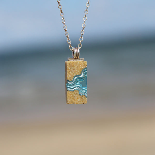 Bold B Delta Necklace Aqua