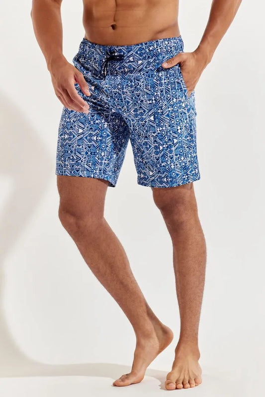 Coolibar Mens  Island Swim Trunks Tiki