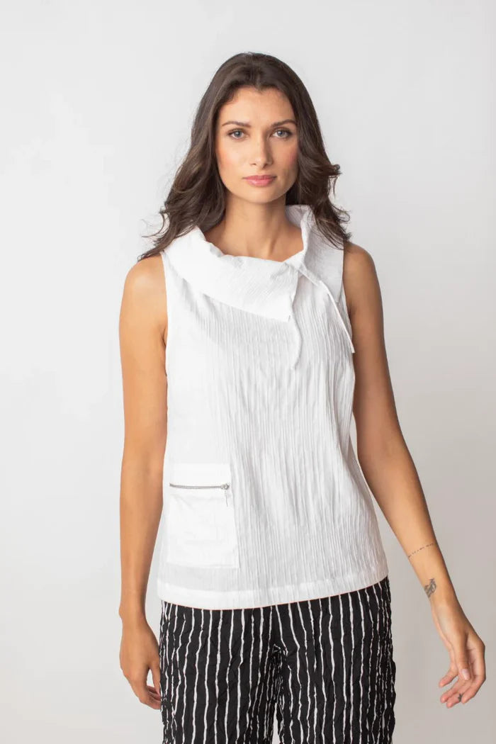 Liv White Drawstring Cotton Top