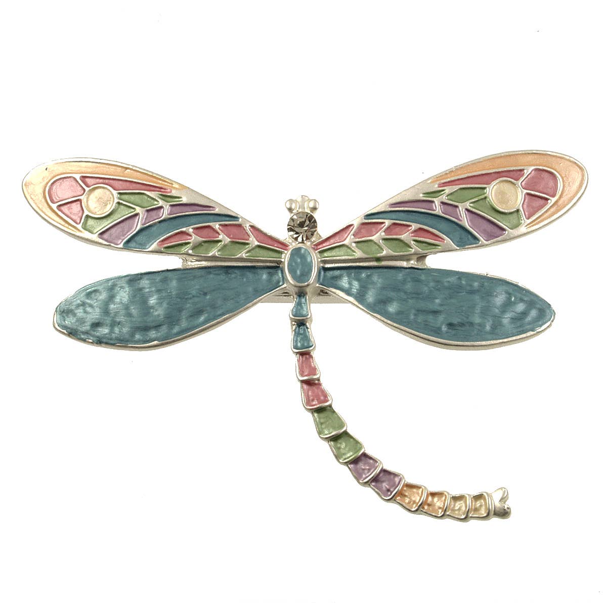 Magnetic Dragonfly Brooch - Crystal Crown, Pastel or Aqua