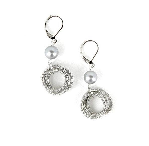 257 - Silver PW Loop with Silver Pearl
