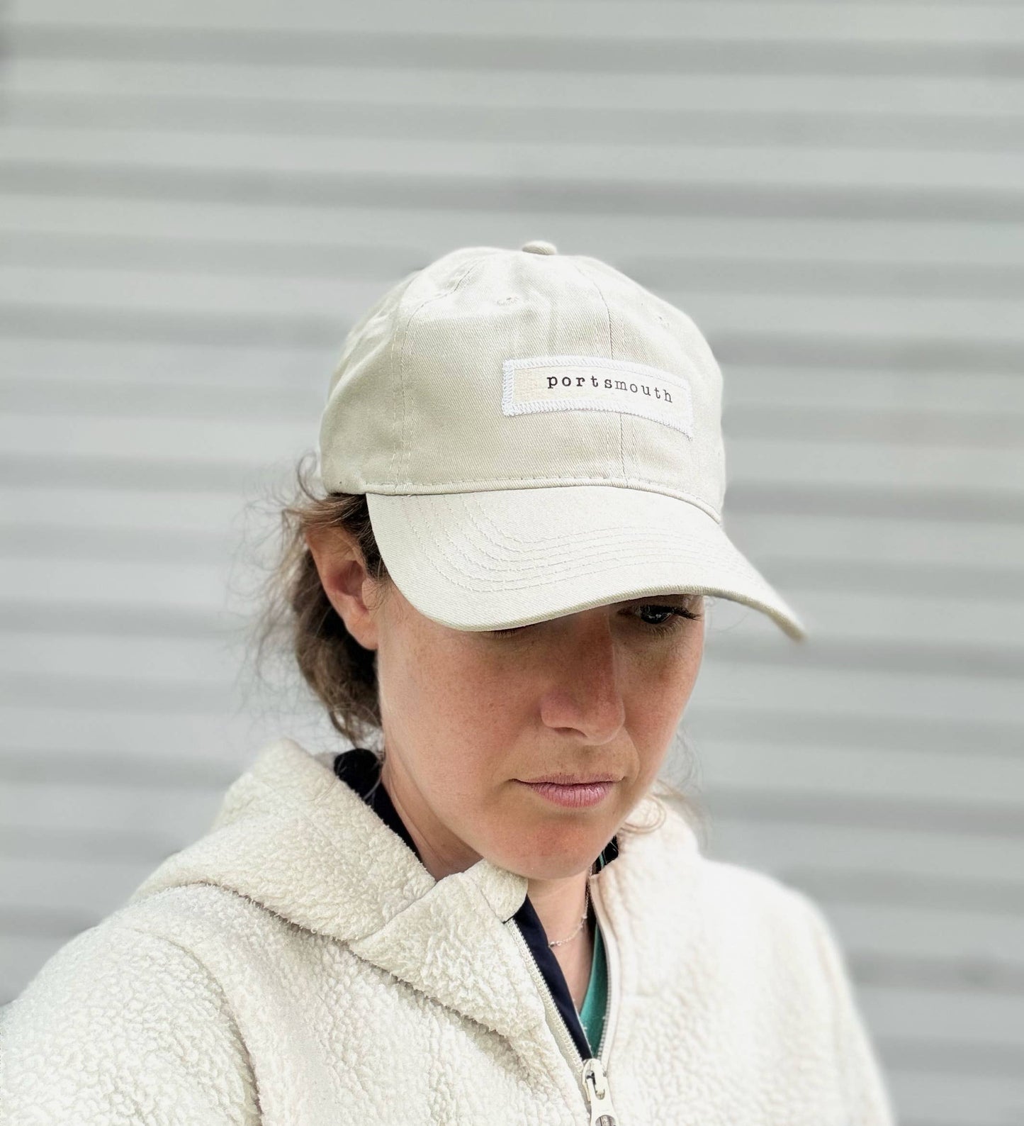 Branford Hand Stamped Baseball Cap - Stone