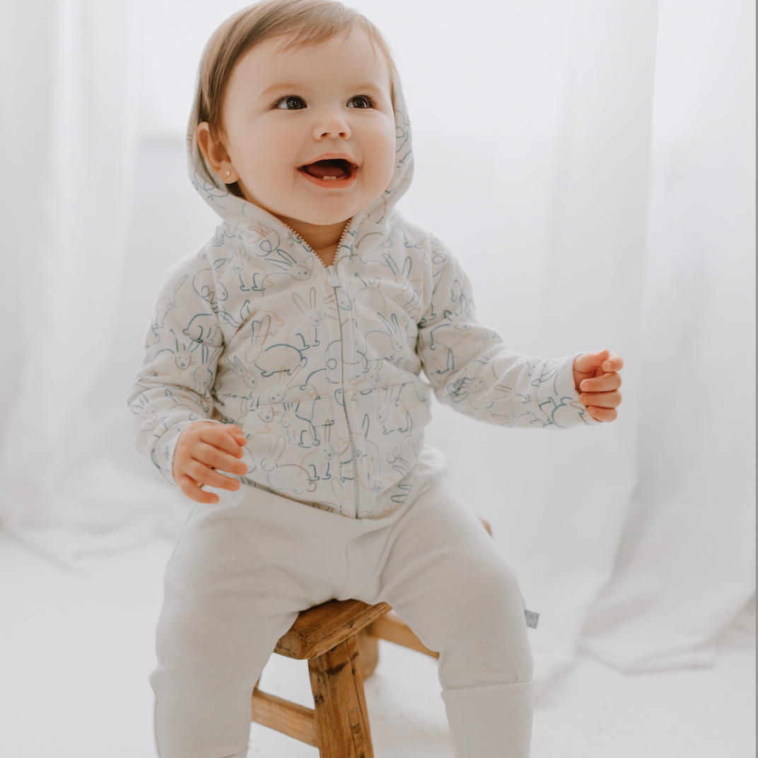 Baby and kid organic hoodie | bunnies organic