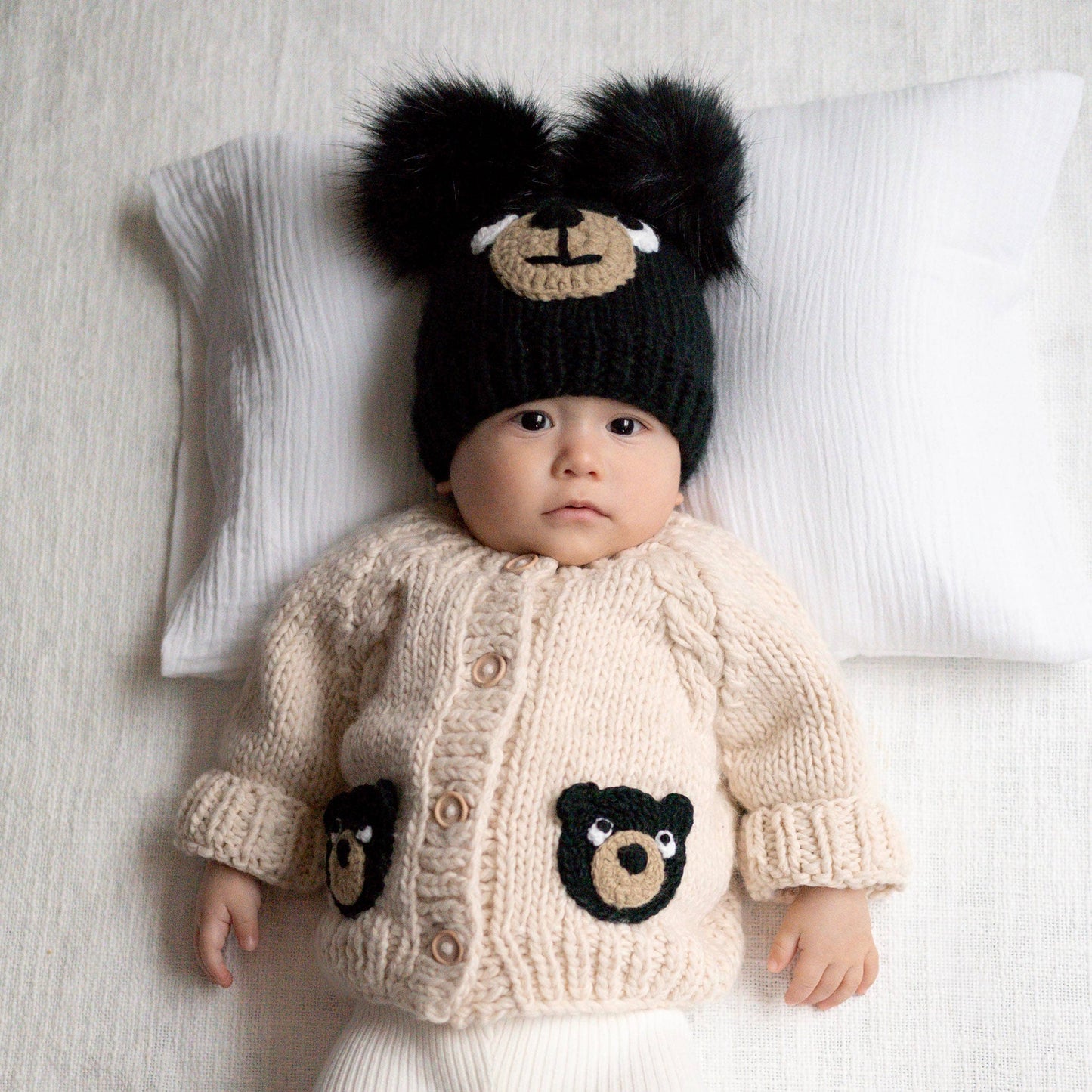 Black Bear Cardigan for Baby & Toddler