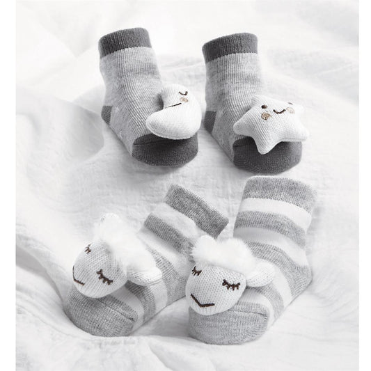 Mud Pie Moon Stars Rattle Socks