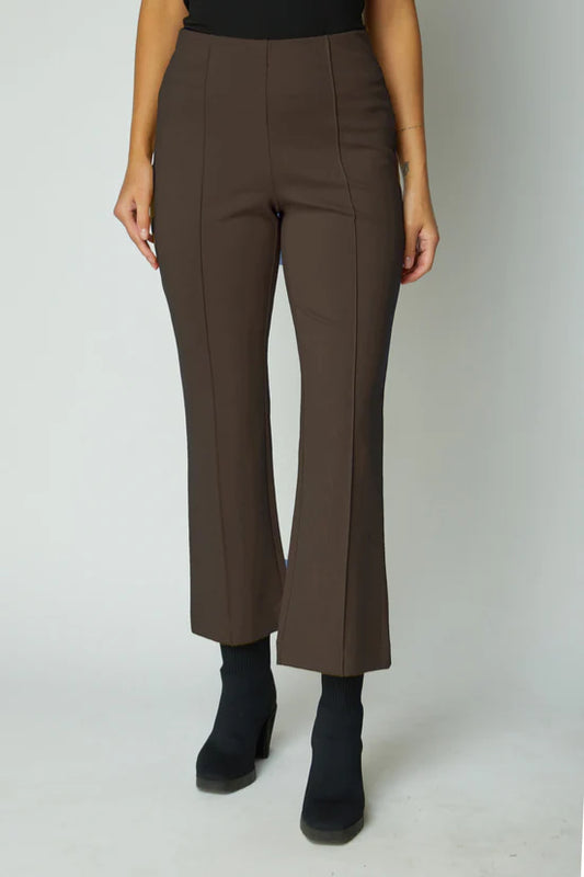 Olivia Ponte Kickflare Pants in Chocolate