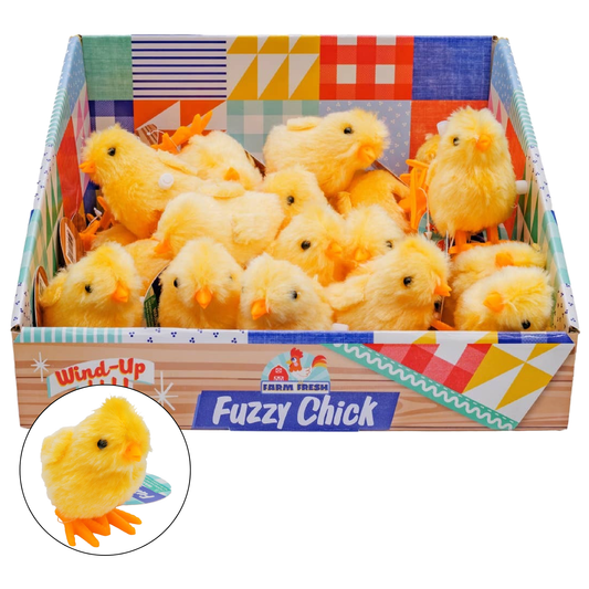 Farm Fresh Yellow Fuzzy Chick Wind Ups, Spring, Easter