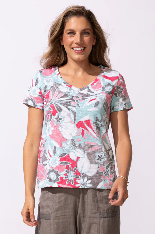 Escape Cotton Fiji Floral V Neck Cotton