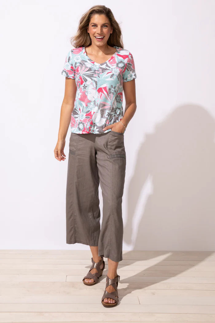 Escape Cotton Fiji Floral V Neck Cotton