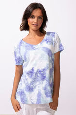 Escape Ocean Marble V-Neck Tee