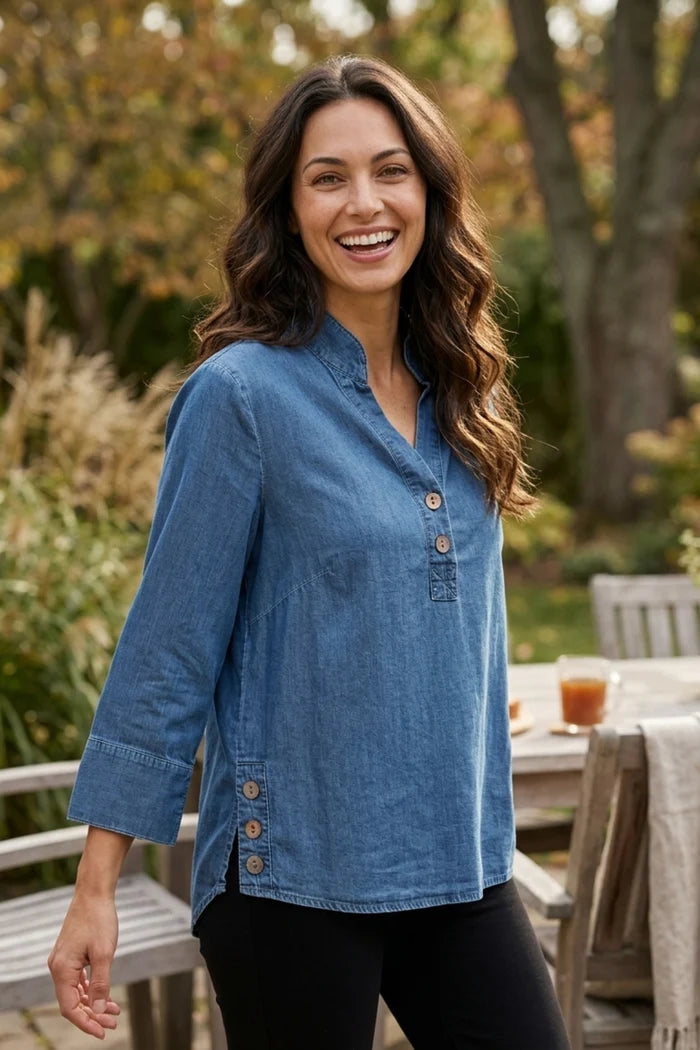 Habitat Denim Henley Blouse