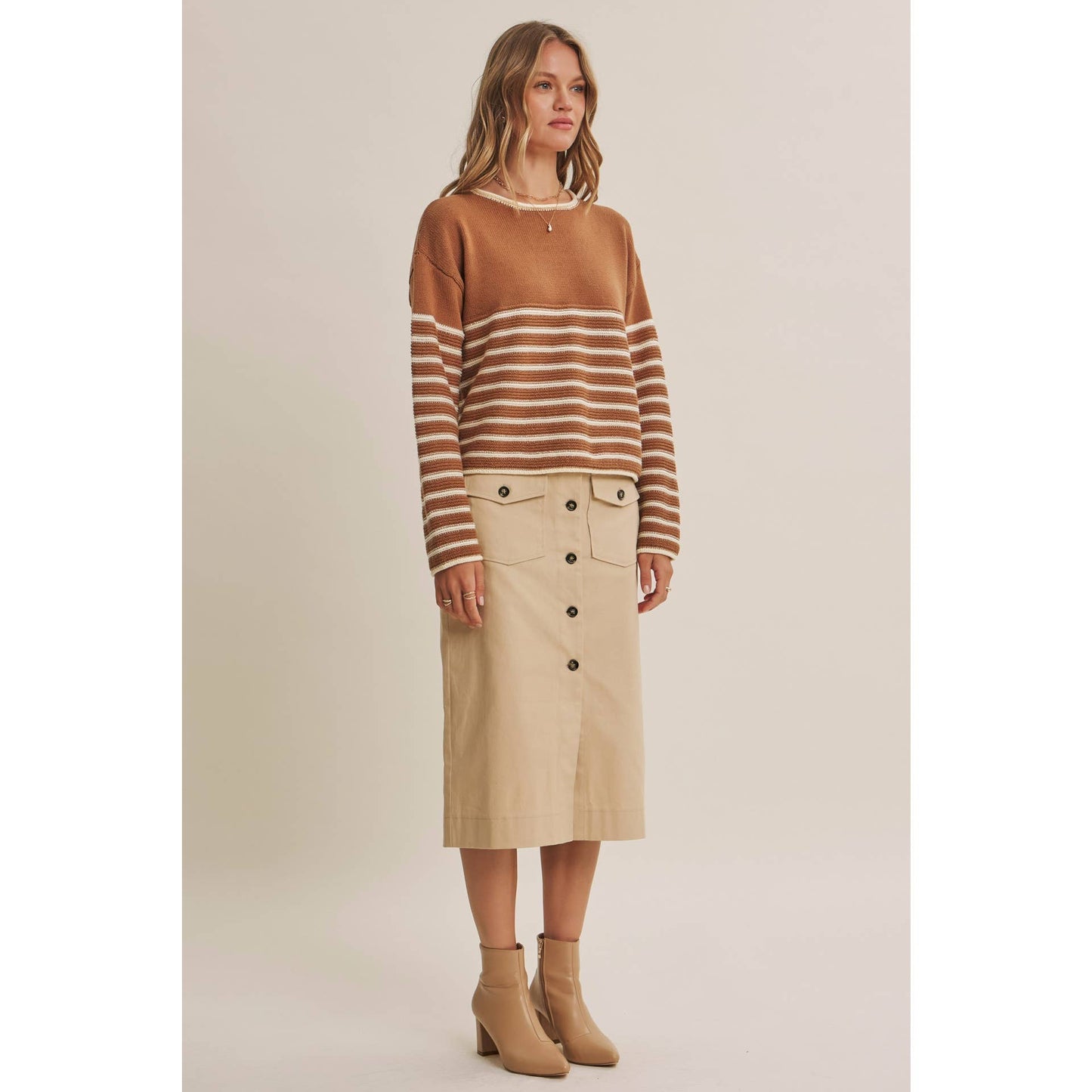 COZY Cabin  Stripe Sweater Top