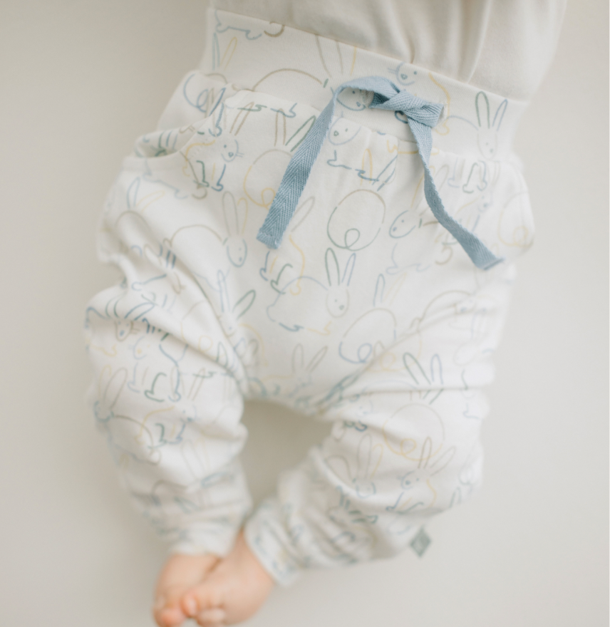 Baby lounge organic pants | bunnies