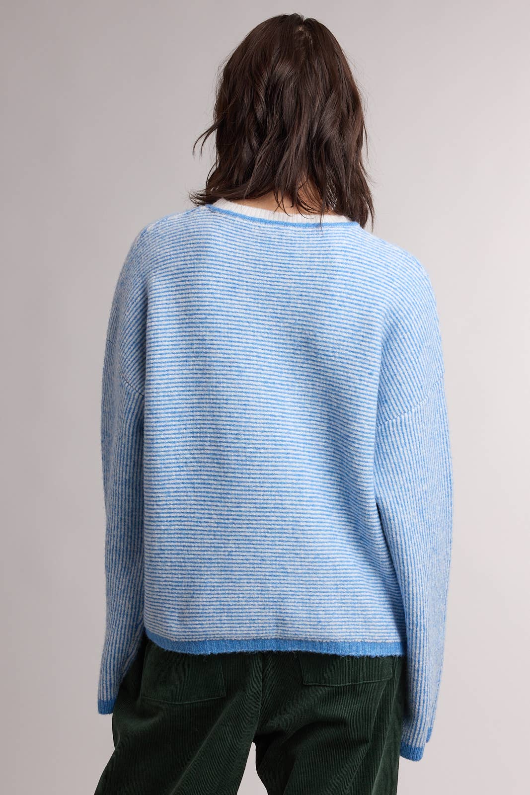 STRIPE DROP SHOULDER SWEATER / WL26-12702