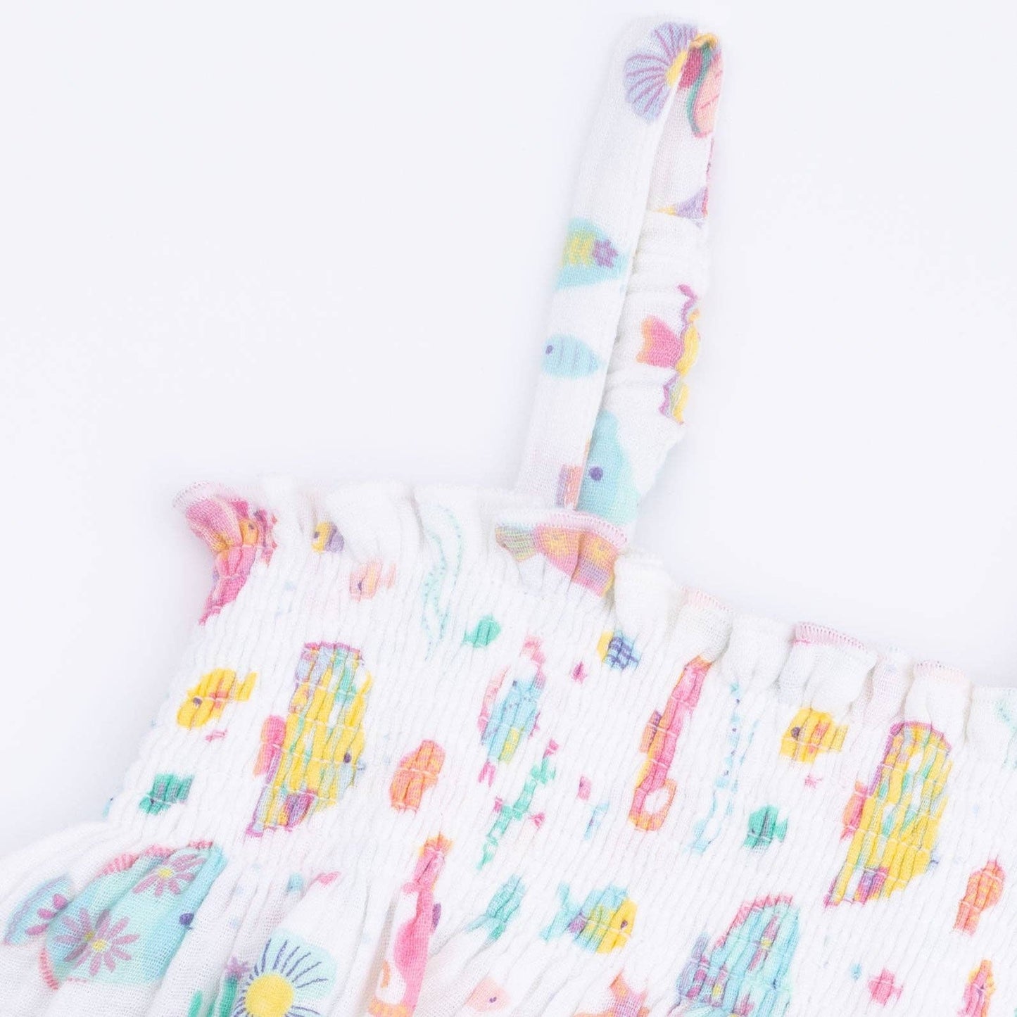 Sunny Coral Reef Fish - Smocked Top with Bike Short