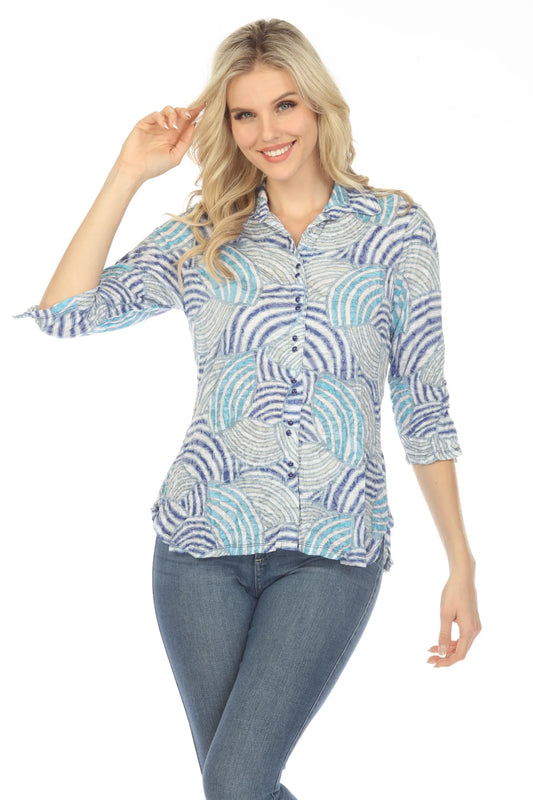 Carine Sabrina Shirt Blue Whirl