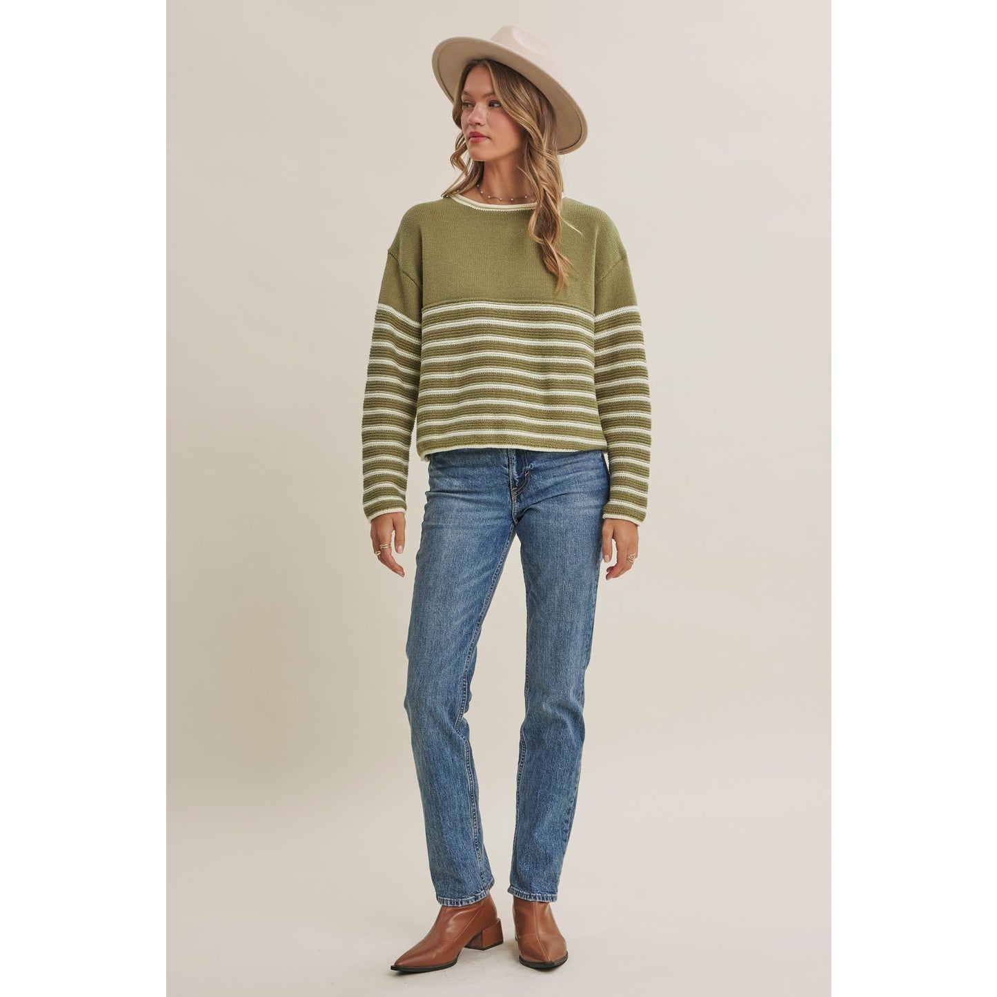 COZY Cabin  Stripe Sweater Top