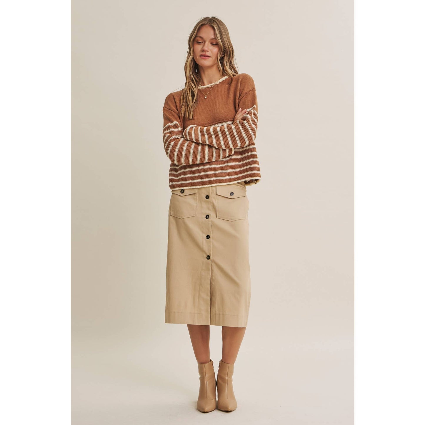 COZY Cabin  Stripe Sweater Top