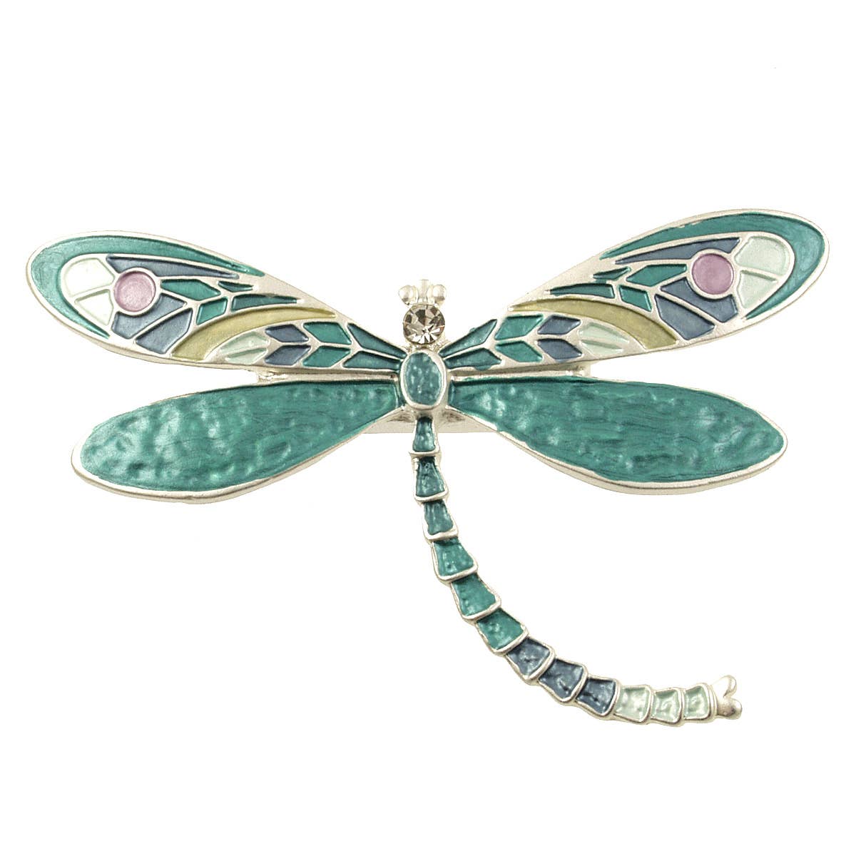 Magnetic Dragonfly Brooch - Crystal Crown, Pastel or Aqua