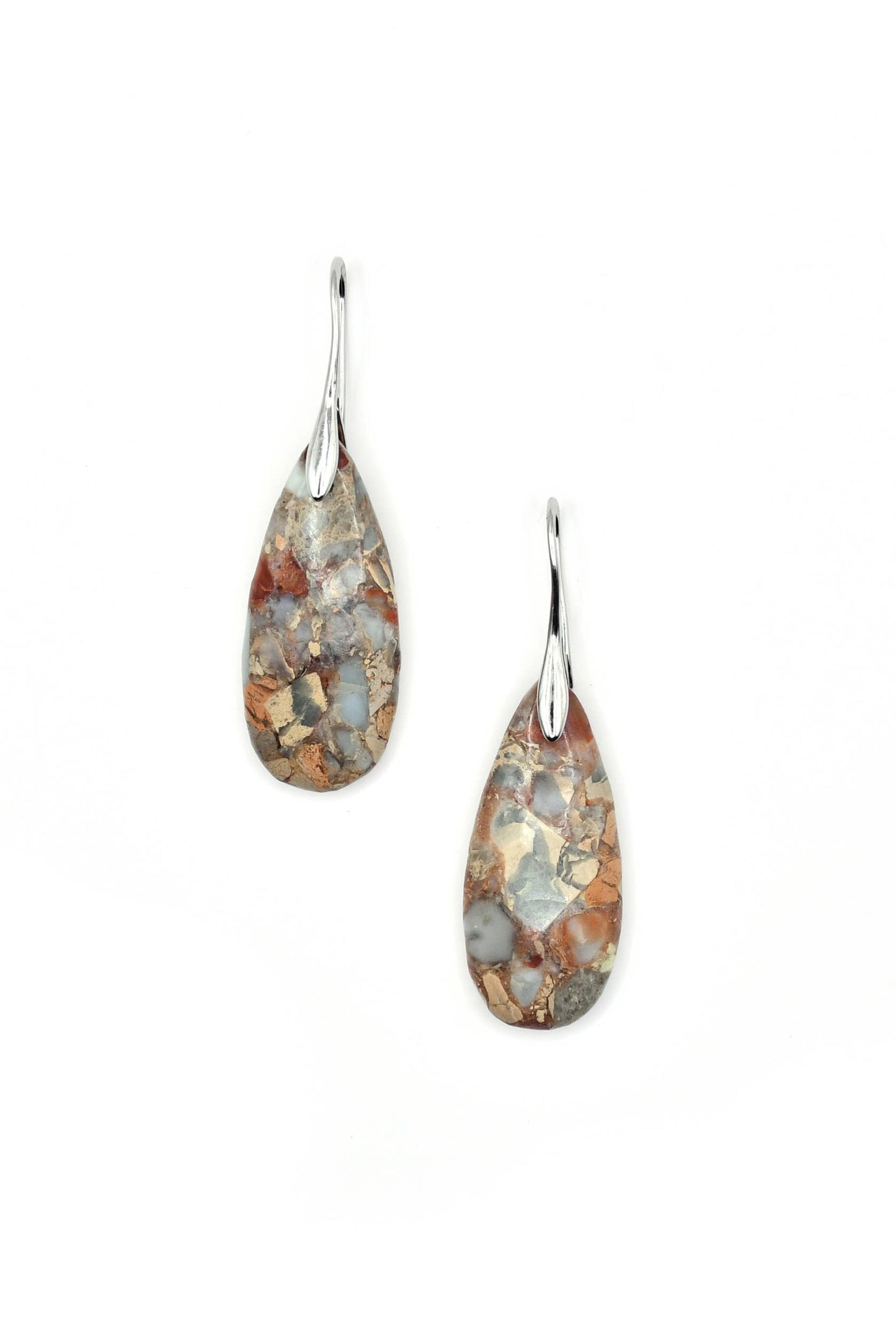 LT-J4 Brown /Beige Porcelain Earrings