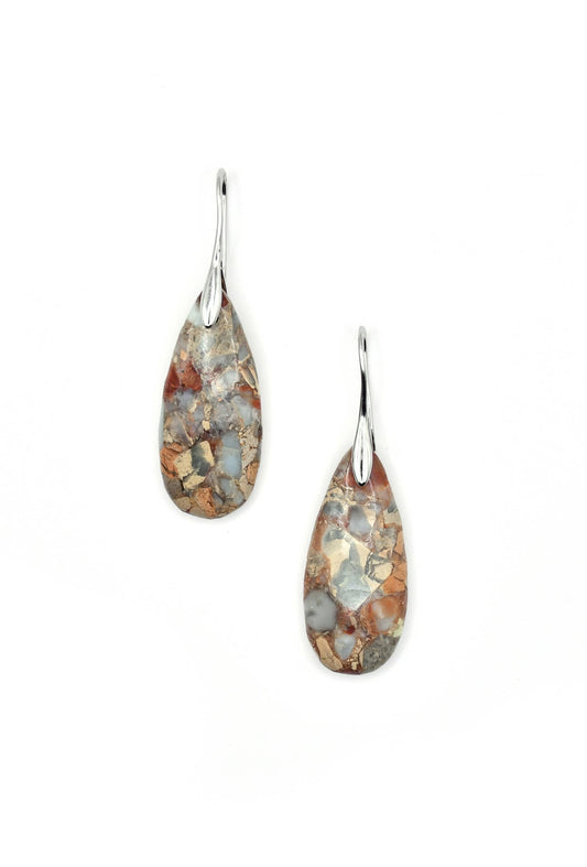 LT-J4 Brown /Beige Porcelain Earrings