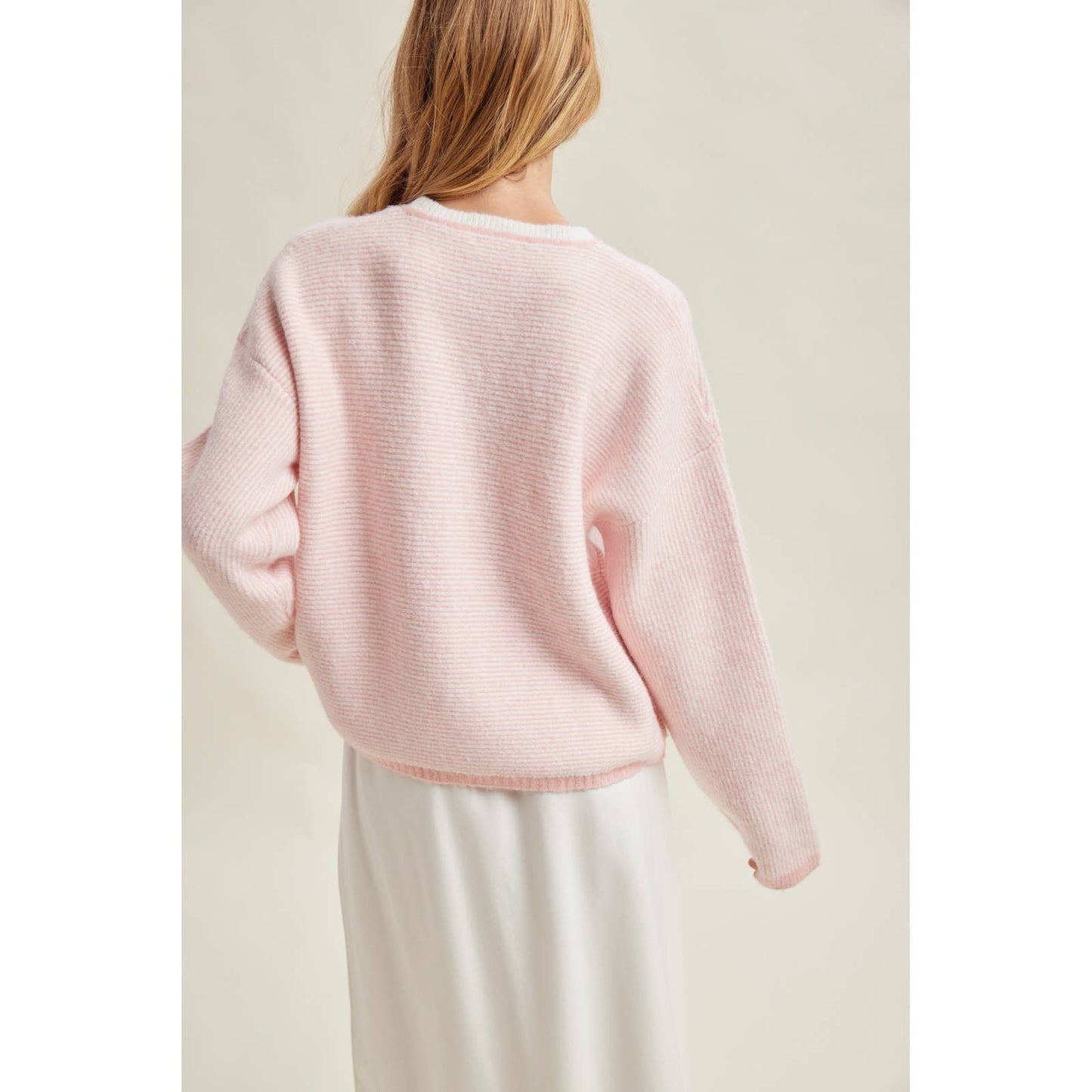 STRIPE DROP SHOULDER SWEATER / WL26-12702