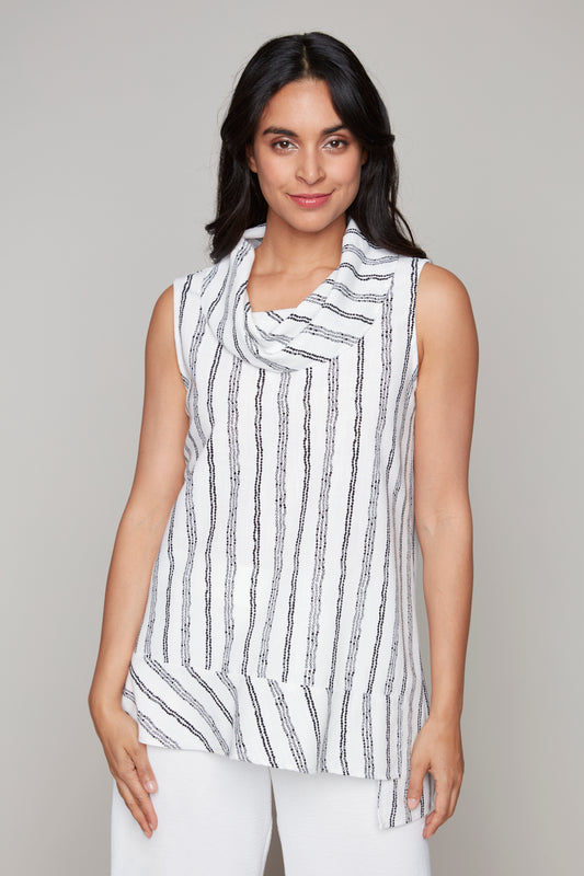 Compli K Black and White Sleeveless Cowl