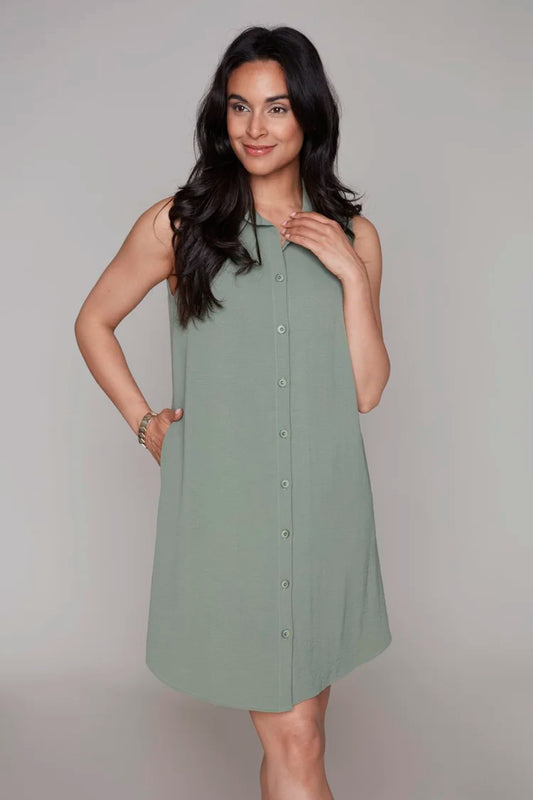 Compli K Sleeveless Sage Gauze Shift