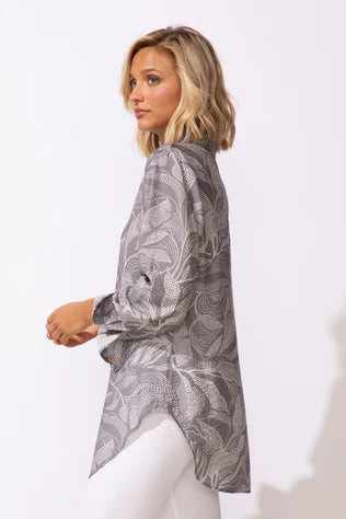 Escape Regatta Leaves Button Down Blouse