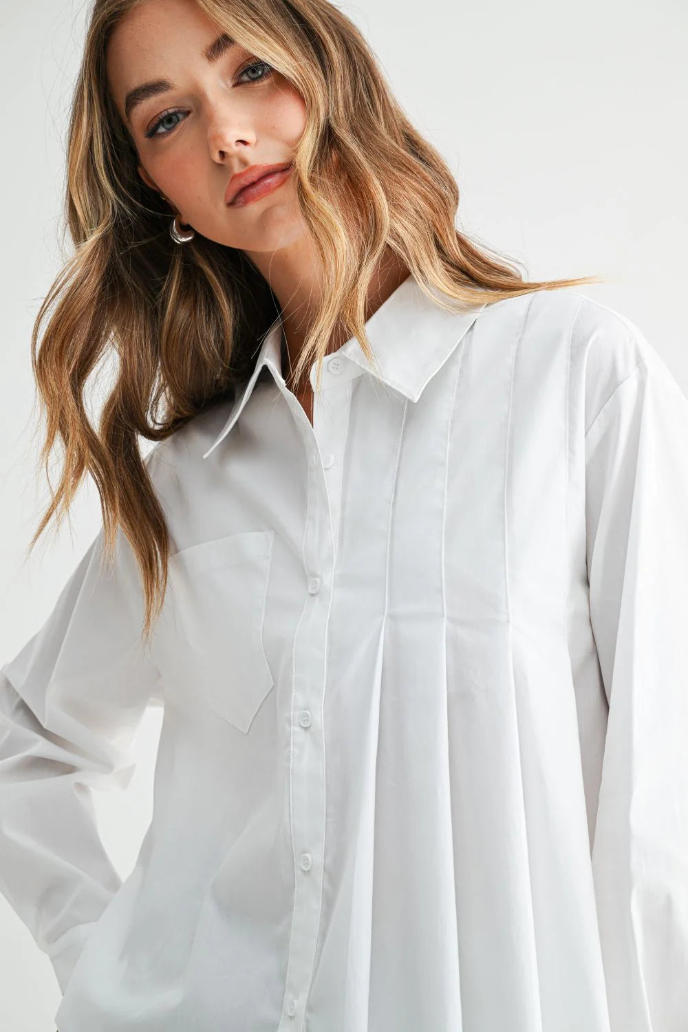 Joh Josh Top w Pleating White