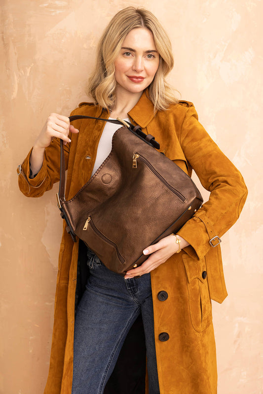 M1816A Alexa 2-in-1 Hobo Bag w/Dual Zip Compartments