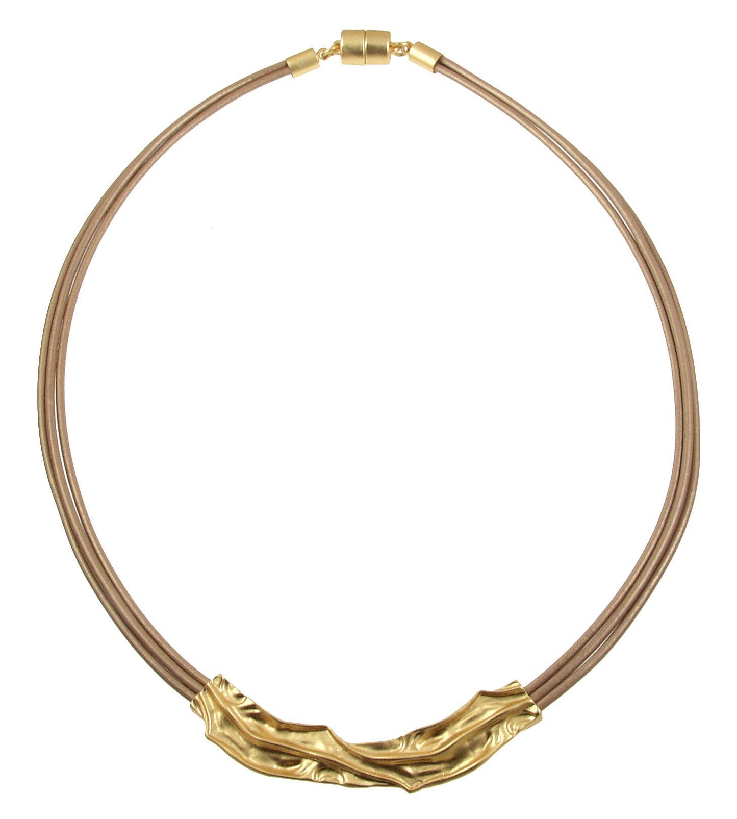 Twist design leather necklace