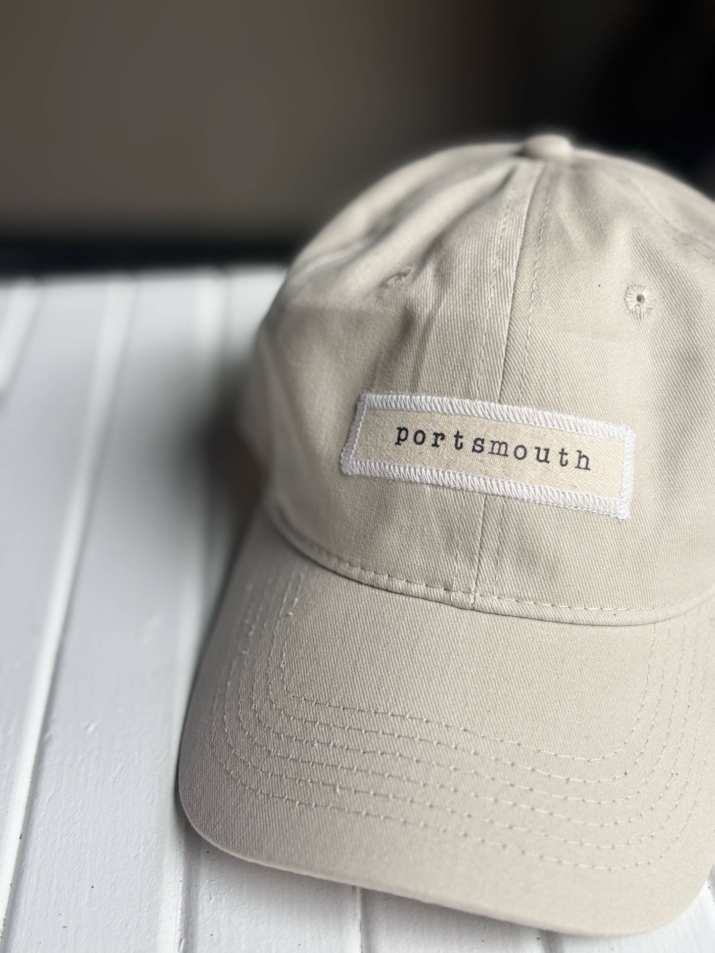 Branford Hand Stamped Baseball Cap - Stone
