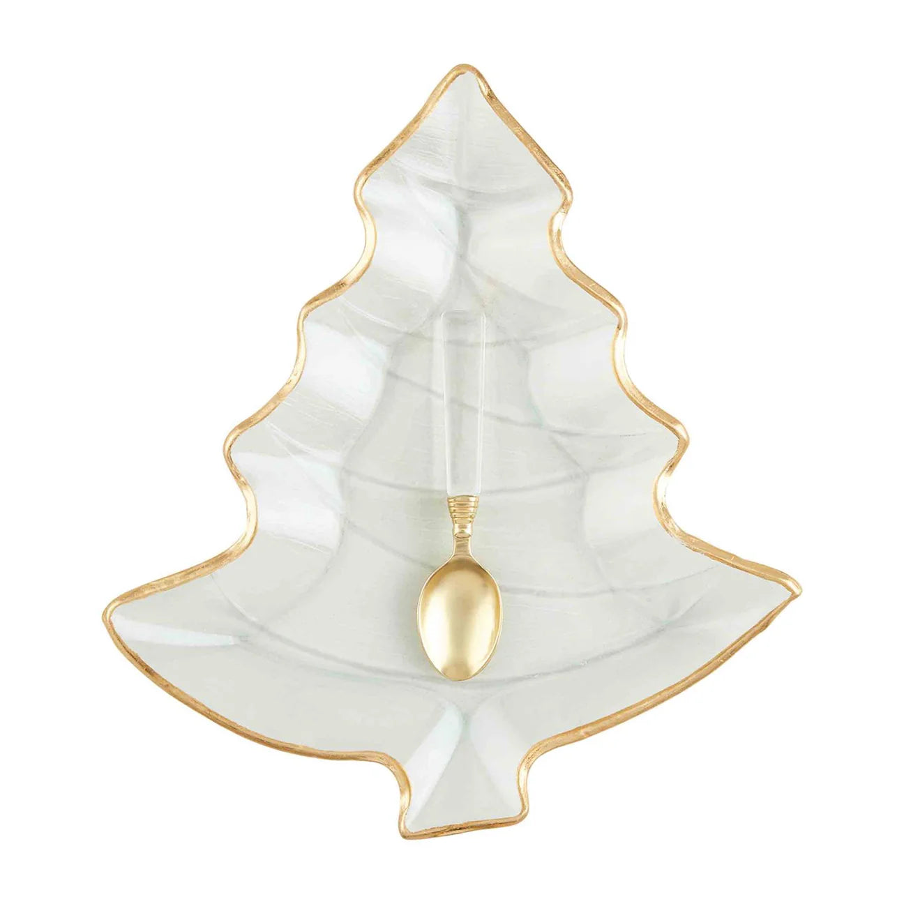 Gold Edged Christmas Tree Platter