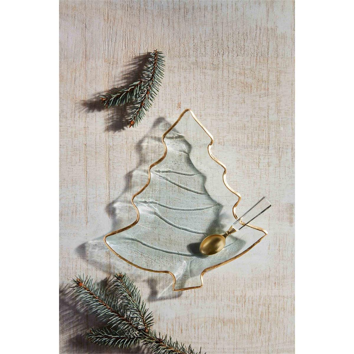 Gold Edged Christmas Tree Platter