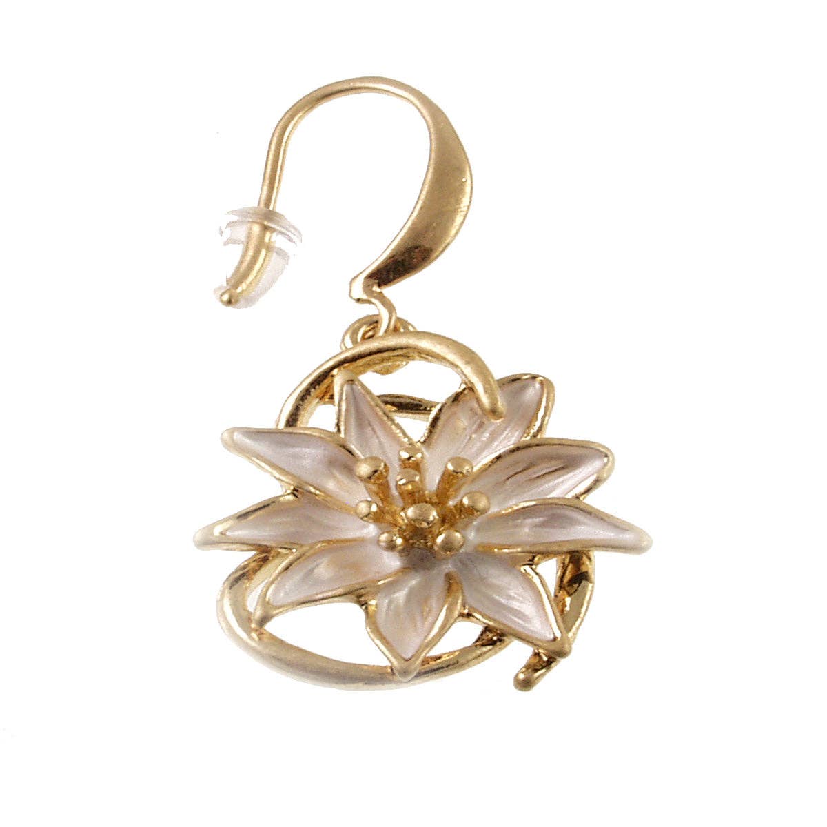 Island Lei Earrings | White/Gold, 1.75"