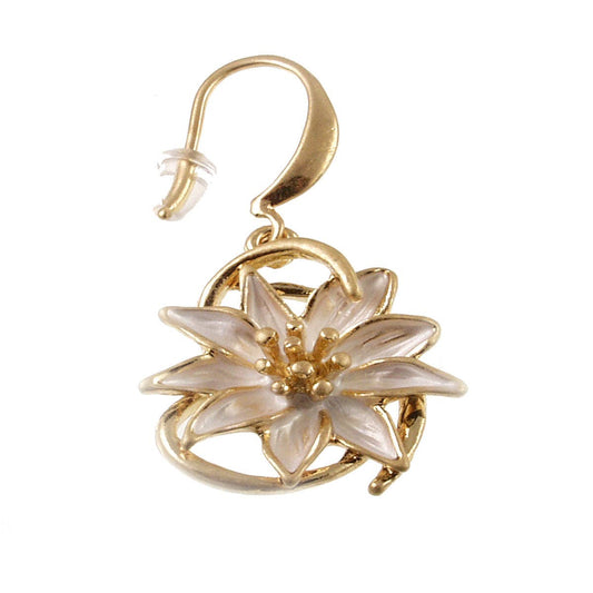Island Lei Earrings | White/Gold, 1.75"
