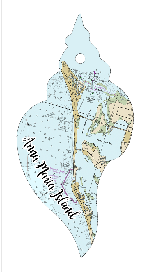 Wood Ornament - Shell Shape - Custom Map Location