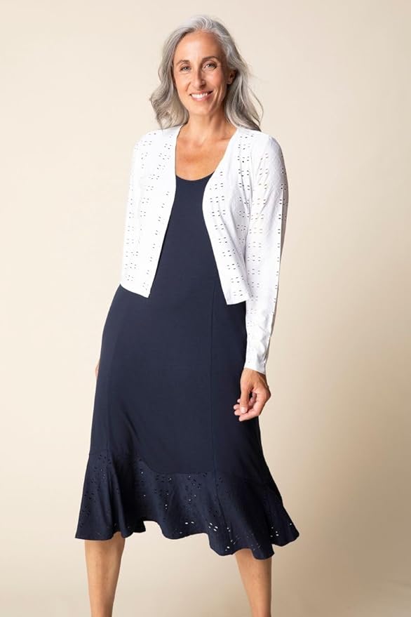Habitat Eyelet Blooms Open front Jacket