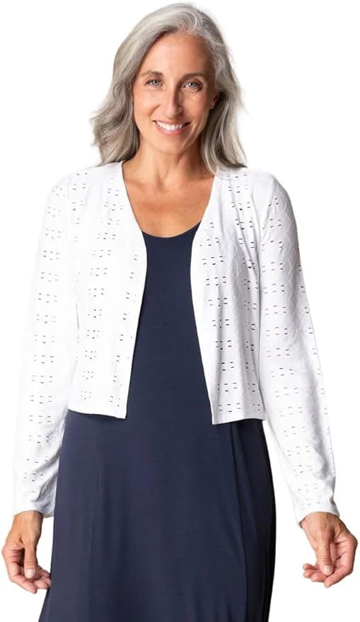Habitat Eyelet Blooms Open front Jacket