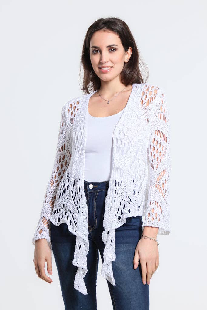 Kandra Open Knit Tie Front Bolero (CLS303)