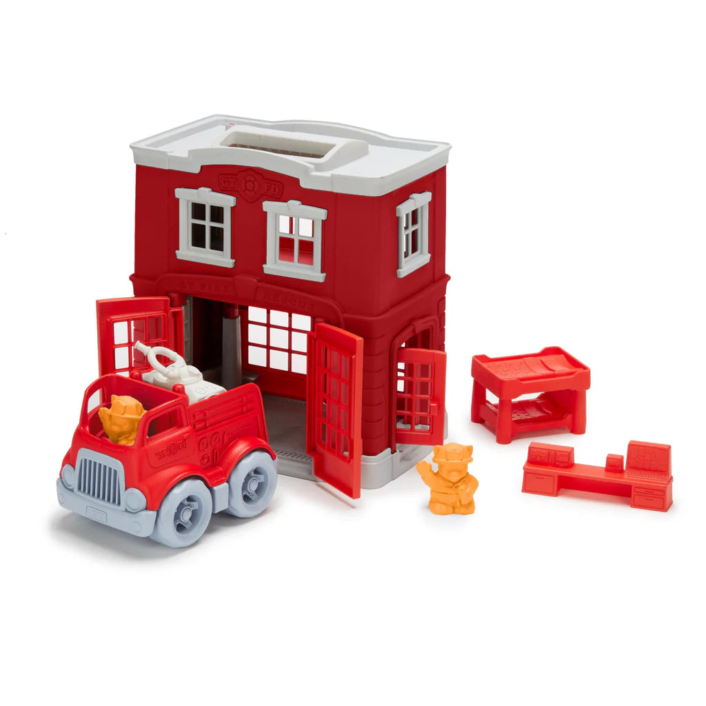 Green Toy Fire Station