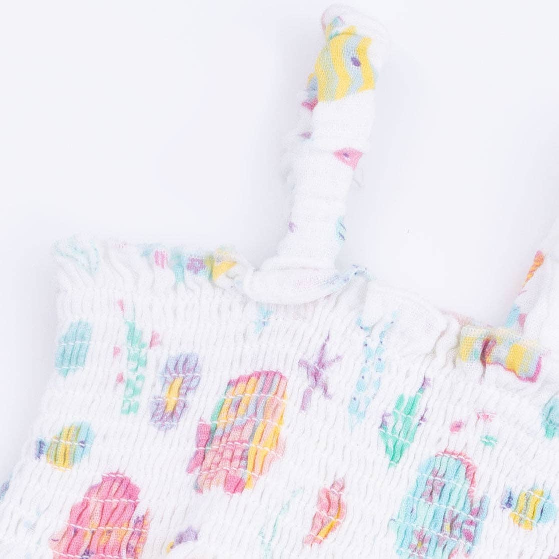 Sunny Coral Reef Fish - Smocked Romper