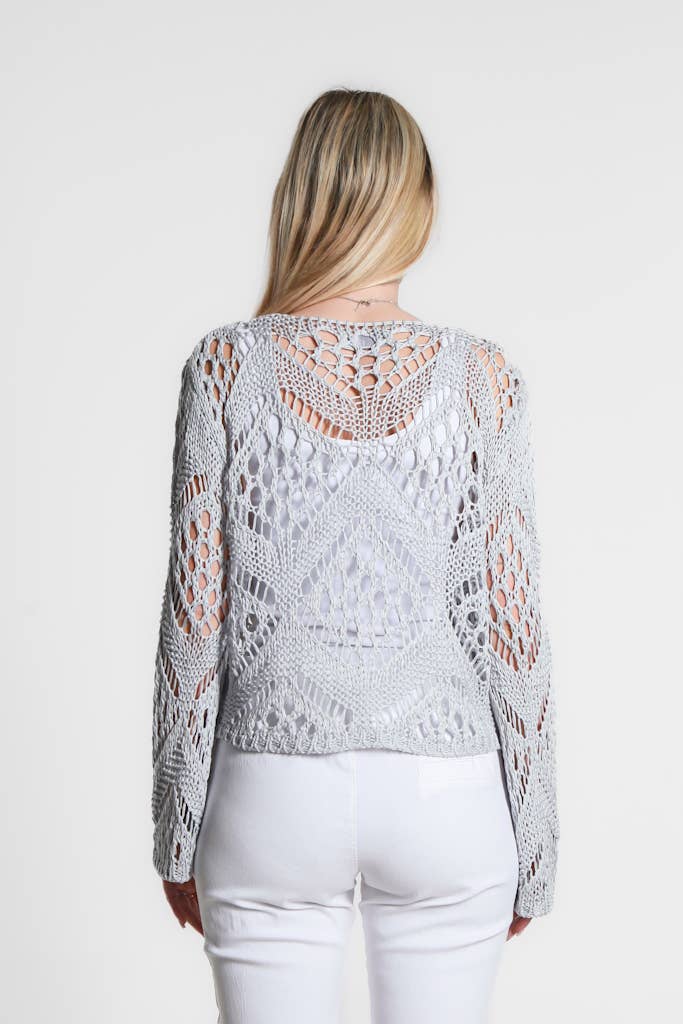Kandra Open Knit Tie Front Bolero (CLS303)