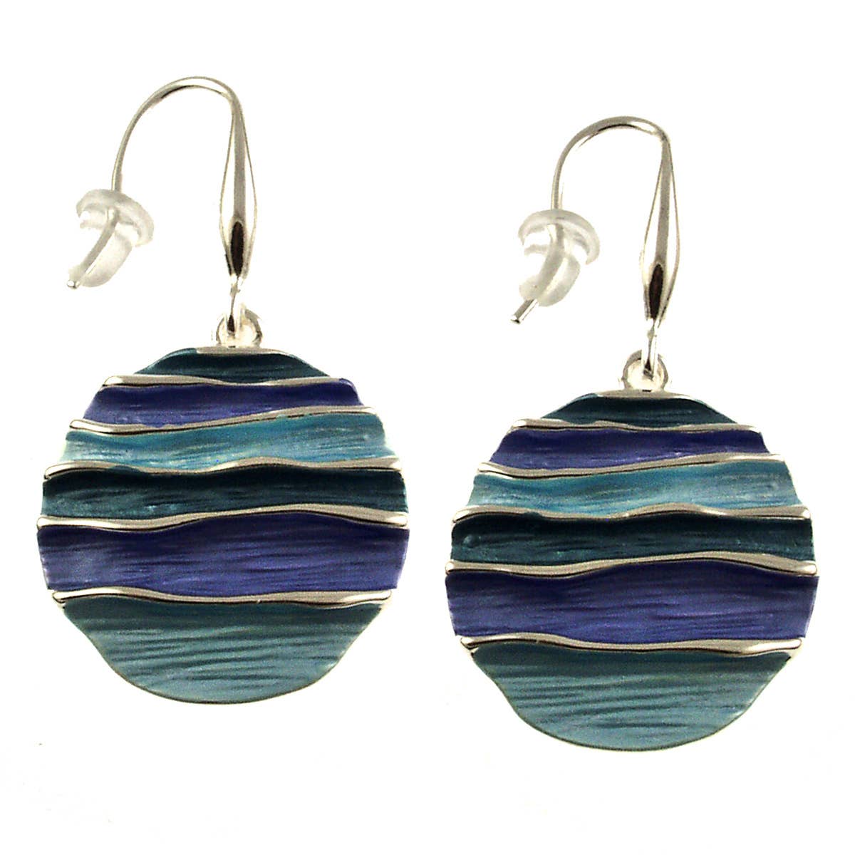 Ocean Waves Drop Earrings -Blue, Purple, Gold, Green