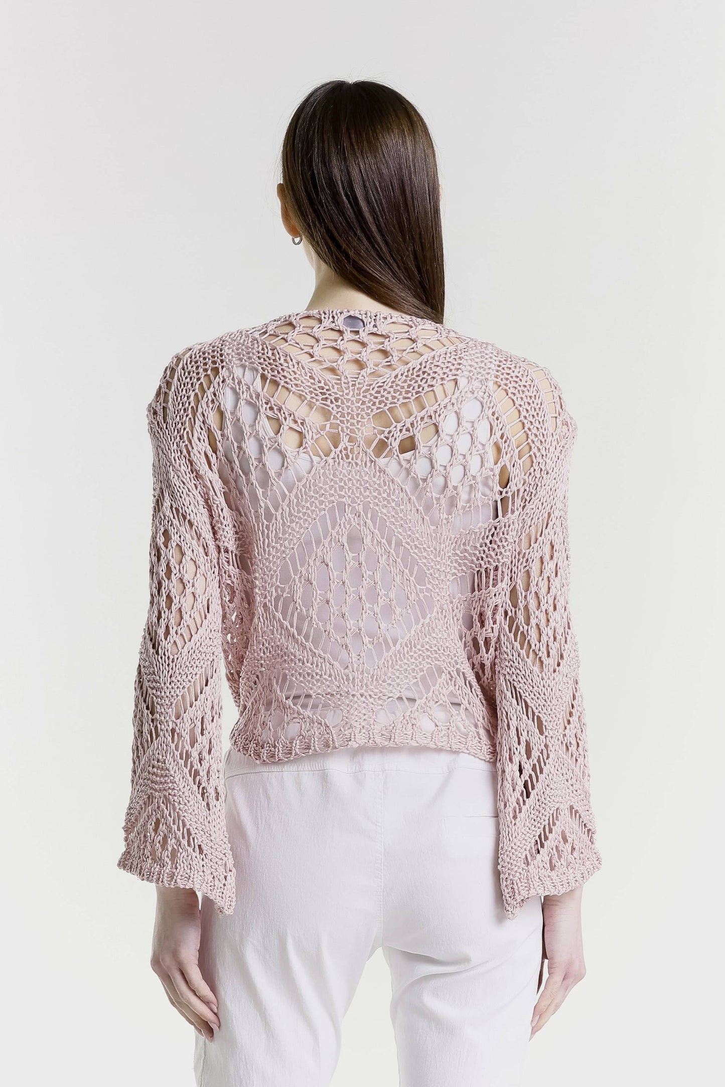 Kandra Open Knit Tie Front Bolero (CLS303)