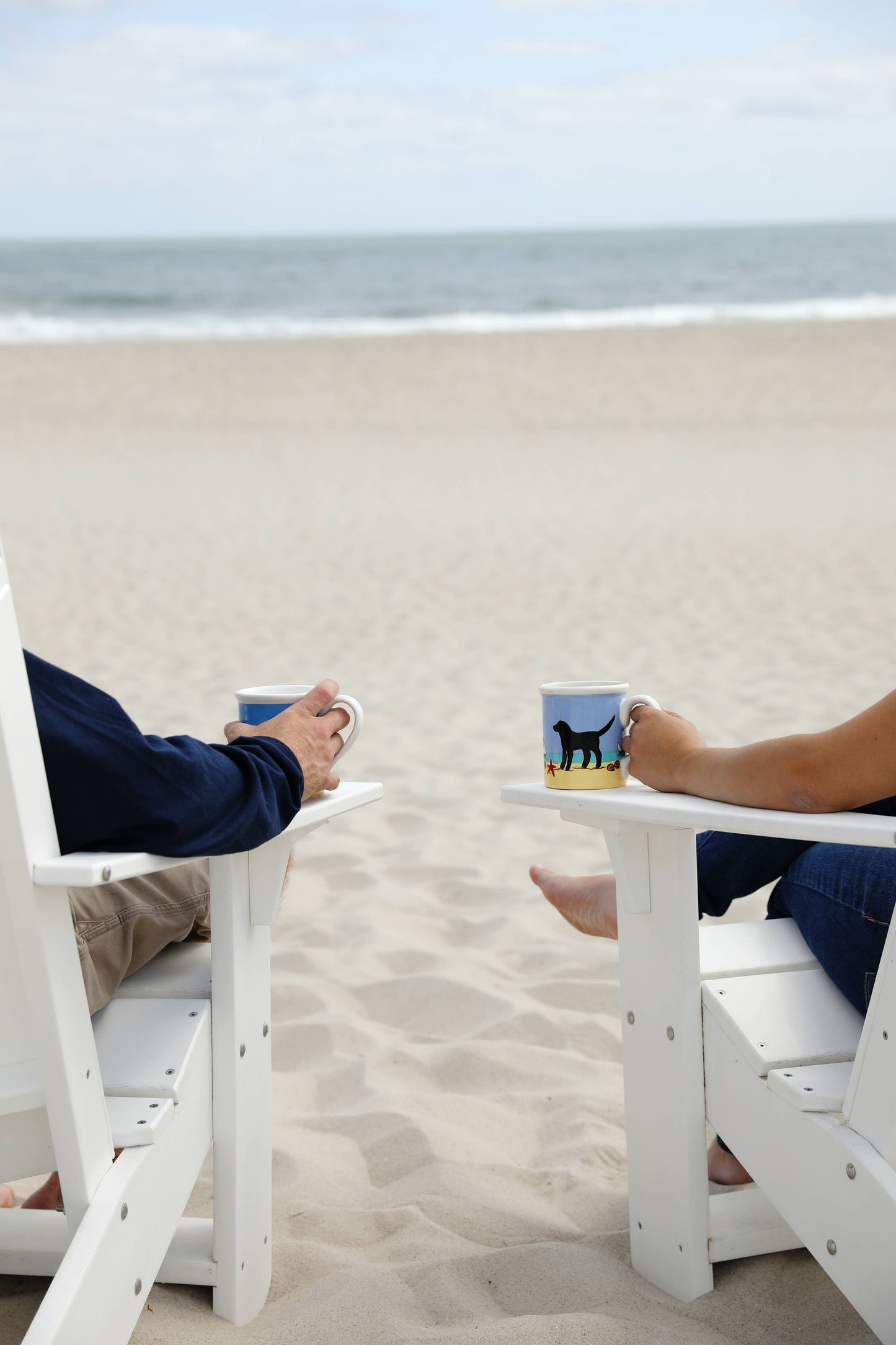 Black Dog on Beach Mug
