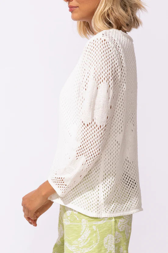 Escape Floral Crochet Pullover